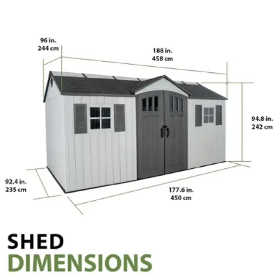 Lifetime 15' Outdoor Storage Shed image {6}