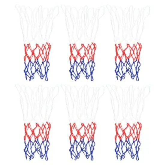 Unique Bargains Mini Tensile-Resistant Sturdy Basketball Net White Red Blue 12" 6 Pcs image {5}
