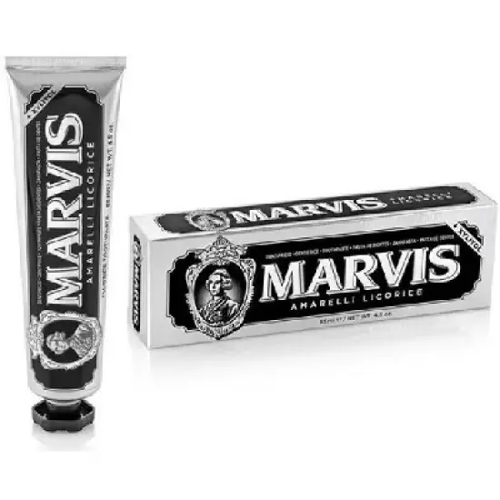 Marvis Amarelli Licorice Mint Toothpaste (4.5 oz FULL SIZE) Removes Teeth Plaque & Tartar | Tooth Paste for Sparkling White Smile | Freshness of Mint image {6}