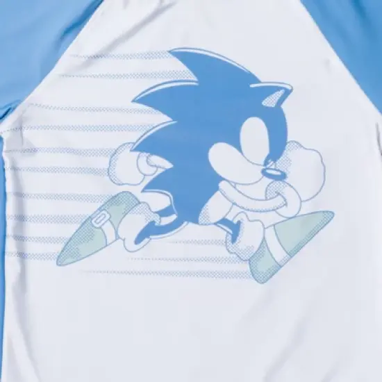 SEGA Sonic the Hedgehog Knuckles Tails Pullover Rash Guard and Swim Trunks Outfit Set Little Kid to Big Kid image {6}