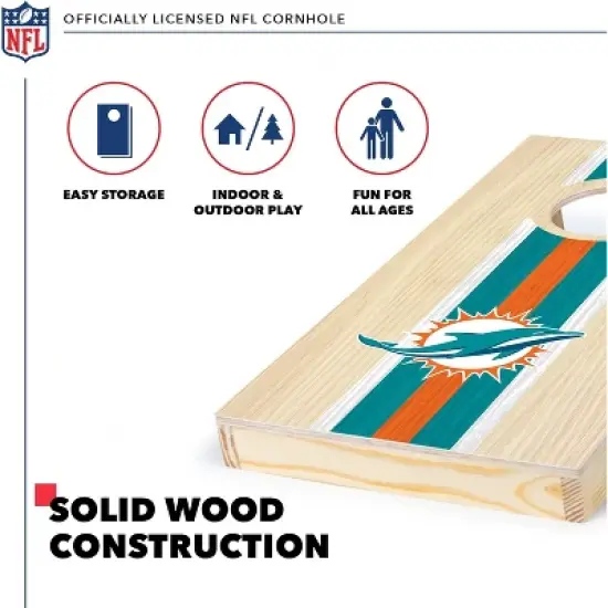 NFL Miami Dolphins 1'x2' Wood Cornhole Set image {2}