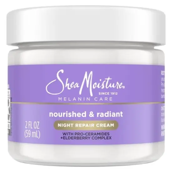 SheaMoisture Melanin Care Nourished & Radiant Night Repair Cream with Elderberry Complex & Pro-Ceramides - 2 fl oz image {8}