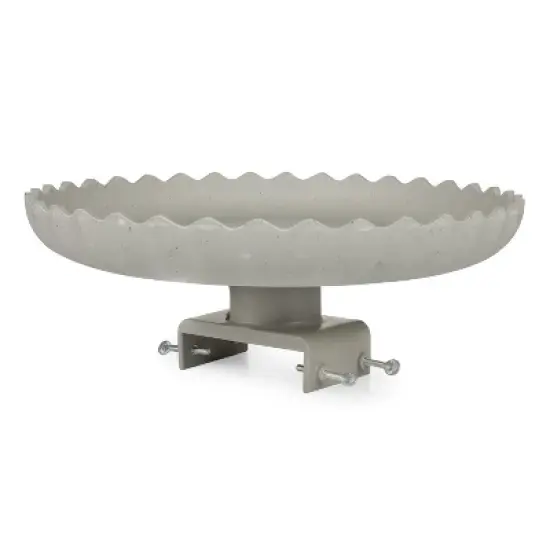 Farm Innovators 120W Outdoor Stone Scalloped Heated Birdbath w/ Deck Mount image {6}
