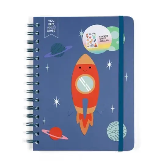 Yoobi 6"x8" Journal Spiral with Elastic Band Outer Space image {3}