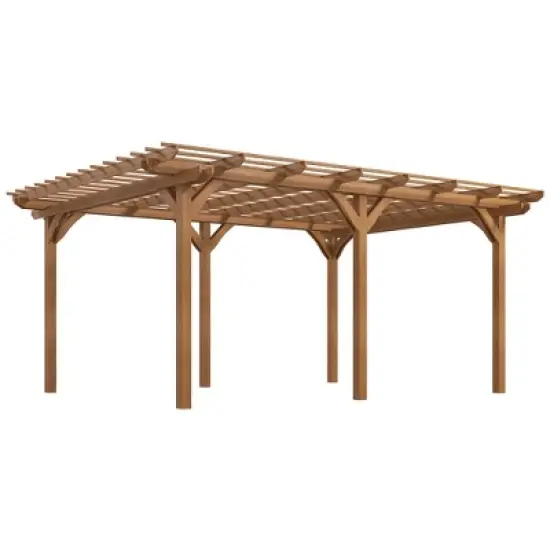 Outsunny Wooden Pergola Grape Trellis, Outdoor Gazebo with Stable Structure for Garden, Patio, Backyard, Deck image {6}