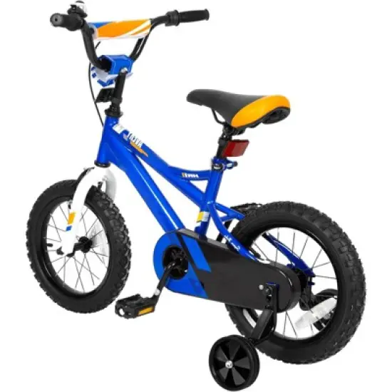 hykolity Kids Bike 14 inch Children Bicycle for Boys Girls Ages 3-5 Years Old Black Carbon Steel Frame with Adjustable Seat and Training Wheel Blue image {4}