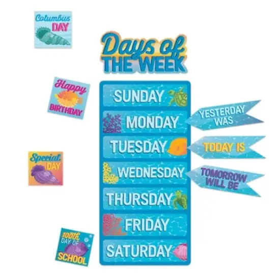 Eureka&reg; Seas the Day Calendar Bulletin Board Set, 98 Pieces image {3}