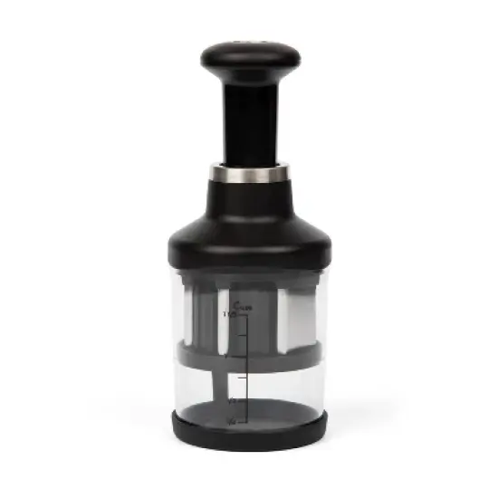 PL8 Professional Food Chopper: Handheld Veggie, Vegetable, Onion & Garlic Chopper, Dishwasher-Safe, Clear/Black image {7}