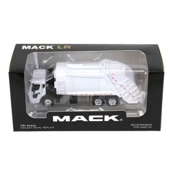 First Gear 1/87 White Mack LR with White McNeilus Meridian Rear Loader Garbage Truck 80-0351 image {2}