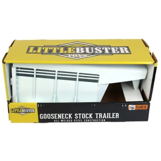 Little Buster Toys 1/16 White Gooseneck Stock Trailer 200840 image {4}