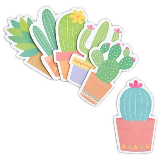Paper Junkie 6-Pack Cactus Sticky Notes, Cute Succulent Note Pad for Office Stationery Supplies, Adhesive Plant Memo Reminder Notepads, 6 Designs image {7}