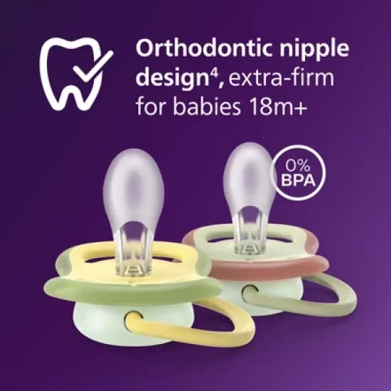 Philips Avent Ultra Air Pacifiers 18m+ - Star Leaf/Leopard Moon Night - 4pk image {2}