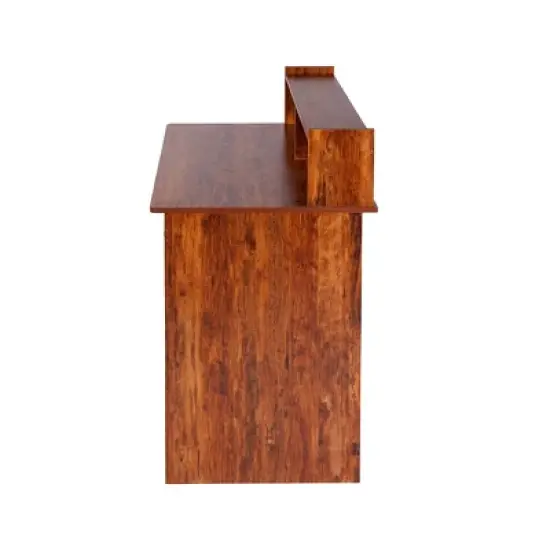 Essential Wood Computer Desk with Hutch - Onespace image {5}