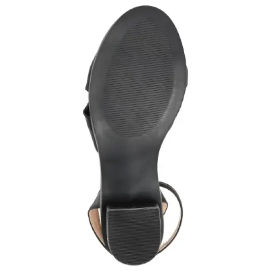 Journee Collection Womens Edythe Two Tone Low Block Heel Sandals image {4}