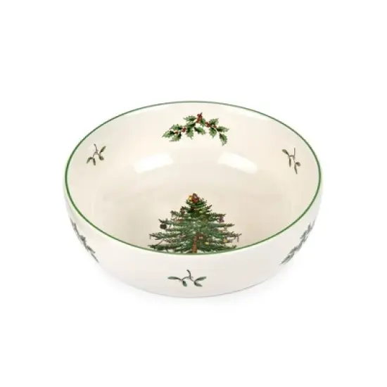 Spode Christmas Tree Individual Fruit Bowl - 7 Inch Porcelain Oatmeal, Salad, Soup, Cereal, Breakfast, Dessert Bowl - Microwave & Dishwasher Safe image {7}
