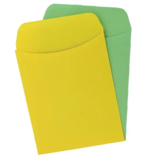 Hygloss Non-Adhesive Library Pockets, 5 Colors, 30 Per Pack, 6 Packs image {2}