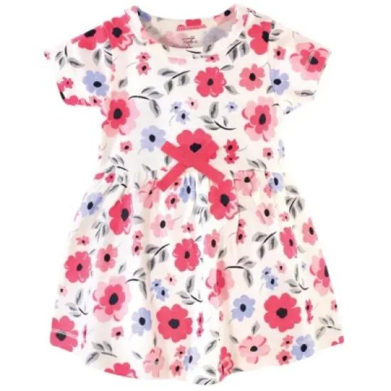 Touched by Nature Baby and Toddler Girl Organic Cotton Dress and Cardigan 2pc Set, Coral Garden image {2}