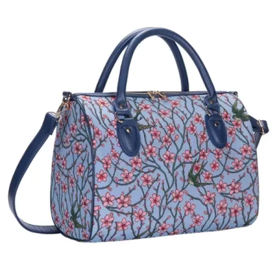Signare USA Almond Blossom And Swallow Blue Travel Bag image {1}