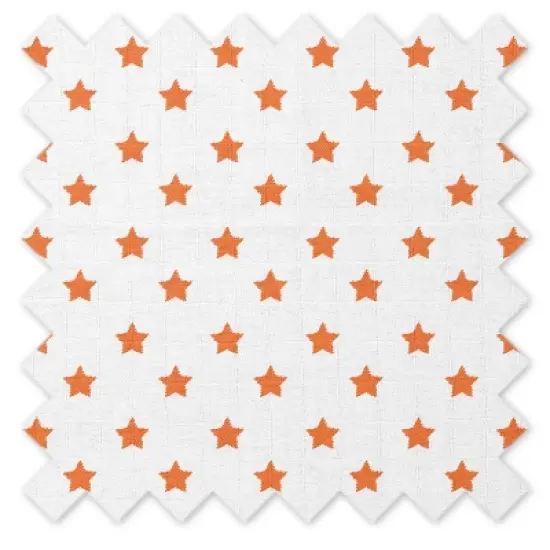 Bacati - Stars Orange Muslin 4pc Toddler Bedding Set image {6}
