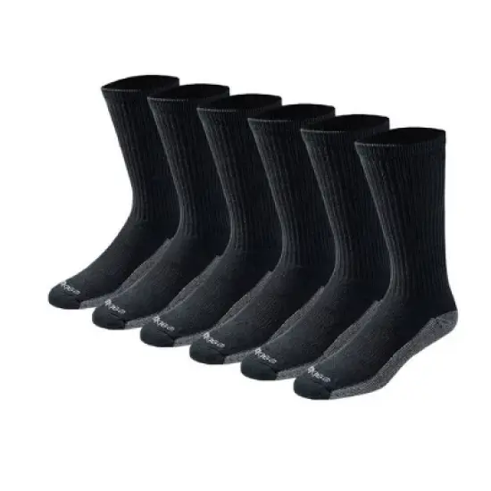 Dickies Men's Dri-Tech Crew Socks 6pk - Black 10-14 image {1}
