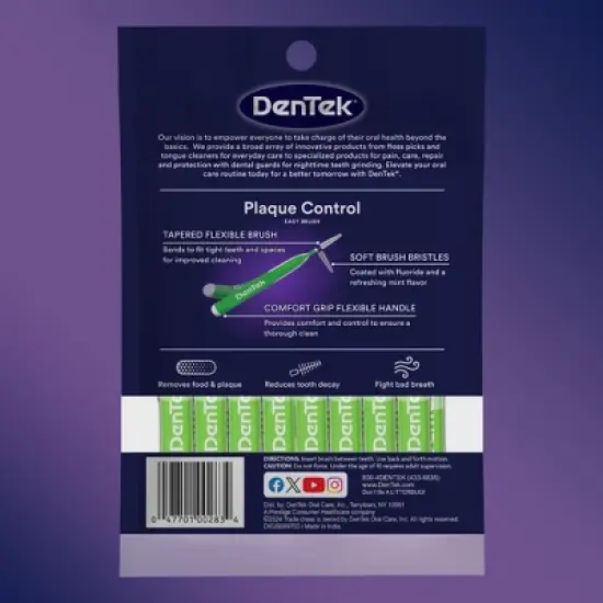 DenTek Easy Brush Plaque Control Interdental Toothbrush - 16ct image {9}