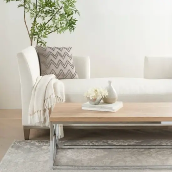 18"x18" Life Styles Chevron Loops Square Throw Pillow Light Gray - Mina Victory image {2}