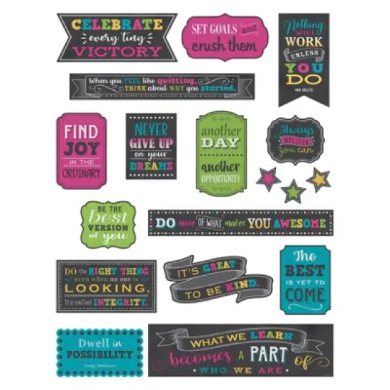 Teacher Created Resources&reg; Chalkboard Brights Positive Sayings Mini Bulletin Board Set image {1}