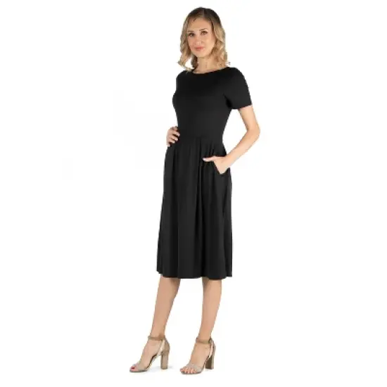 24seven Comfort Apparel Women's Maternity Midi Dress image {1}
