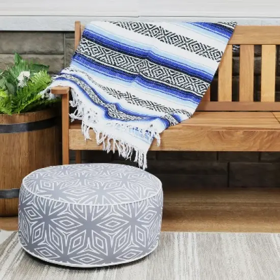 Sunnydaze Indoor/Outdoor All-Weather, Water-Resistant Inflatable Blow Up Ottoman Pouf image {6}