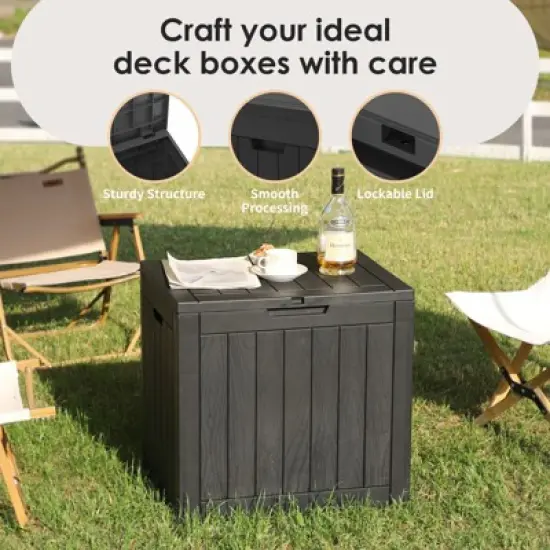 SEVOBAL Deck Boxes 30 Gal Outdoor Storage Deck Box, All-Weather Resistant Patio Deck Storage Box Container, Black, 22.09"*17.09"*20.87" image {4}