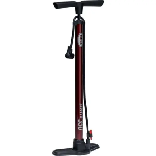 Bell Sports Zephyr 350 Steel Bicycle Floor Pump Maroon image {1}