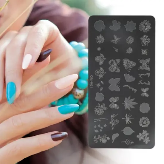 Unique Bargains Colorful Nail Art Stamp OM-H01 Silver Tone 1 Pc image {4}