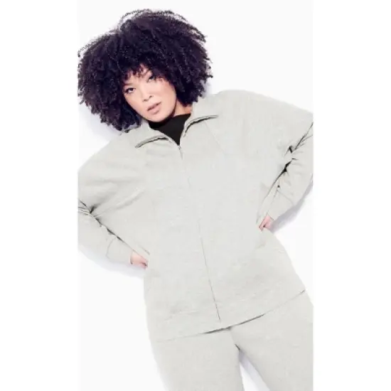 Women's Plus Size Batwing Jacket - light gray | ZIM & ZOE image {7}