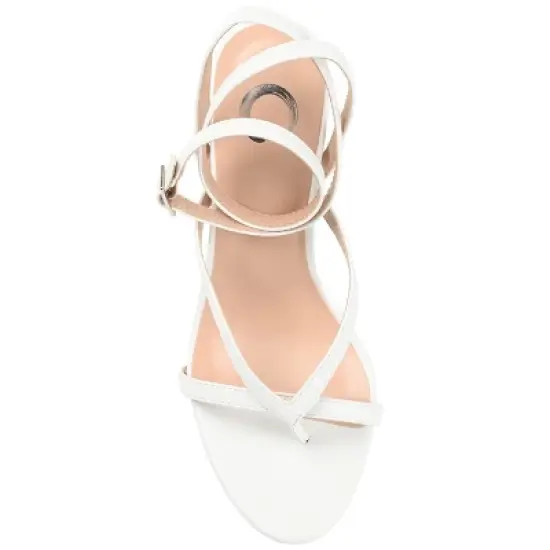 Journee Collection Womens Waverlee Open Toe High Stiletto Pumps White 10 image {3}