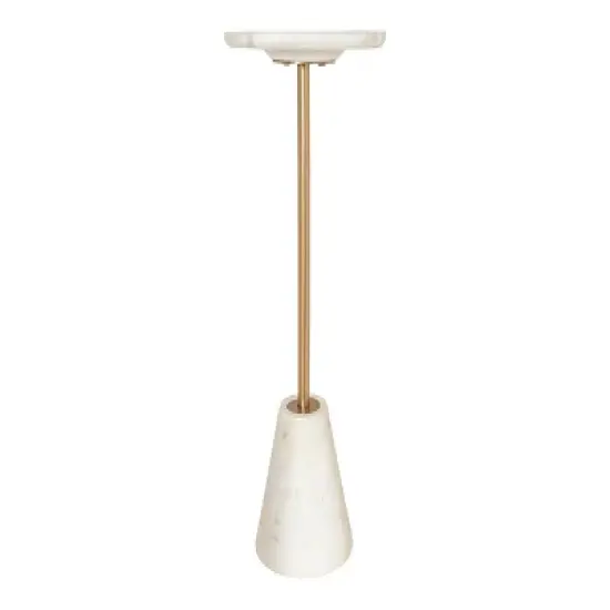 Inmod Linden Marble Side Table Gold/White image {4}