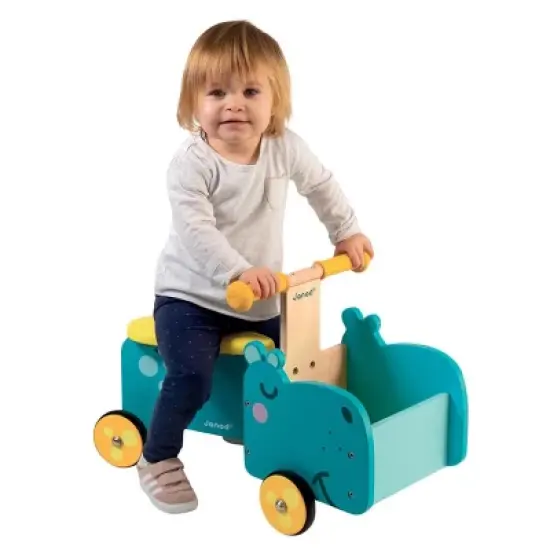 Janod Wooden Hippopotamus Ride-On image {1}