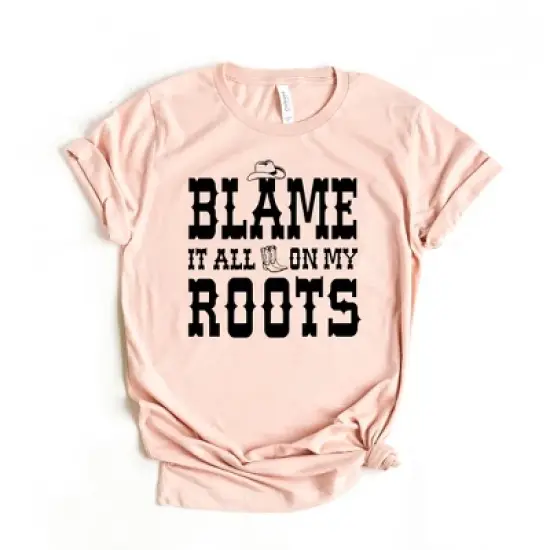 Simply Sage Market Women's Blame It All On My Roots Hat And Boots Short Sleeve Graphic Tee image {3}