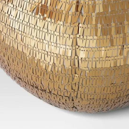 9"x11" 3D Christmas Disco Ball Shape Sequin Pillow Champagne Gold - Wondershop&trade; image {3}