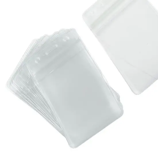 Unique Bargains Soft Plastic Vertical Business ID Card Badge Holders 10 Pcs image {2}