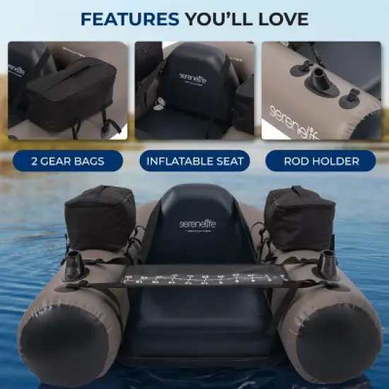 Inflatable Fishing Boat with Adjustable Seats for Relaxing on Water, High-Quality PVC, Durable and Lightweight image {1}