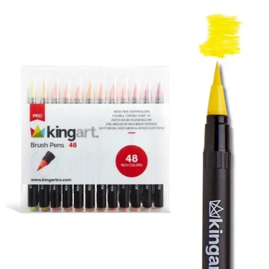 KINGART PRO Watercolor Brush Pens 48 Colors image {8}