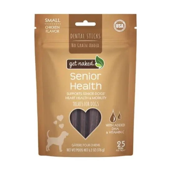 Get Naked Senior Health Functional Chicken Flavor Dental and Hard Chews Sticks Dog Treats - 6.2oz image {6}