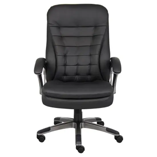 High Back Executive Chair with Pewter Finished Base/Arms Black - Boss Office Products image {3}