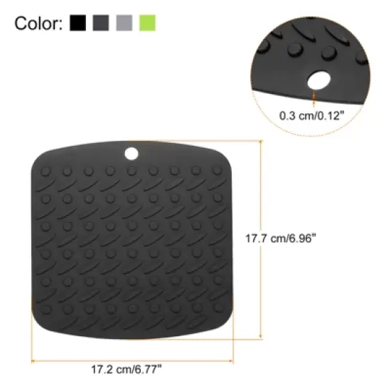 Unique Bargains Silicone Heat Resistant Trivet Pads 4 Pcs image {1}