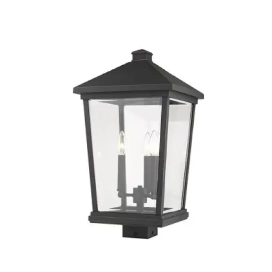 Beacon 3-Light Outdoor Post Light - Dimmable Aluminum Lantern, Wet Rated, 12" x 22.25" image {4}