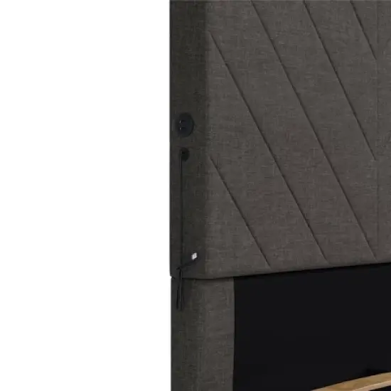 Yanis Upholstered Bed with USB - Room & Joy image {6}