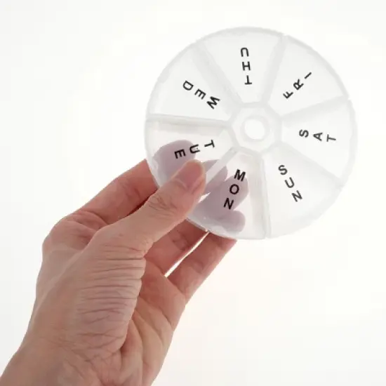 Unique Bargains 7 Grids Round Pill Box Clear 1 Pc image {4}