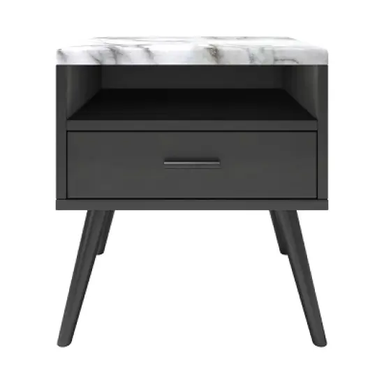 Maddox Mid-Century Modern Marble Top Nightstand - Eco Dream image {4}