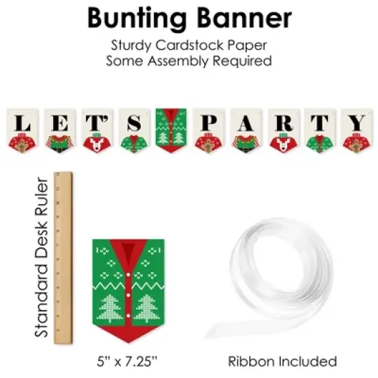 Big Dot of Happiness Ugly Sweater - Holiday and Christmas Party Supplies Decoration Kit - Decor Galore Party Pack - 51 Pieces image {5}