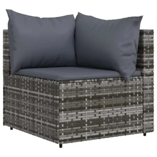 vidaXL Patio Lounge Set Grey with Anthracite cushions image {3}